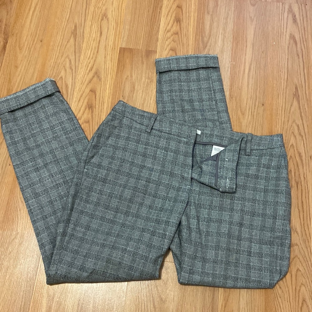 H&M Business Pants, Gray Checkered Pattern, Size 8